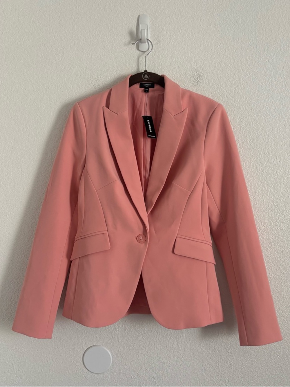 NWT Express Women's Size 4 Pink Editor One Button Blazer Jacket